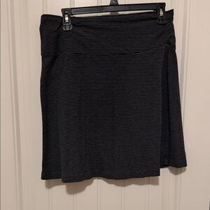 L.L. Bean Charcoal Striped A-Line Skirt